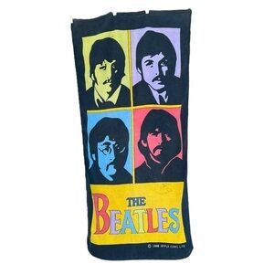 VTG Jay Franco The Beatles Warhol Style Beach Towel Colorful Pop Art 30x60 FLAWS